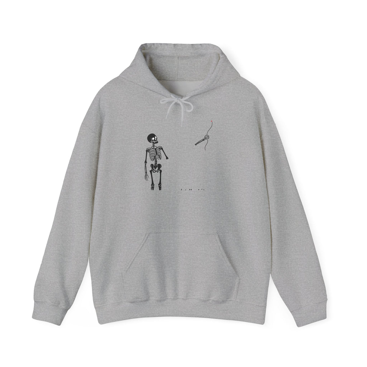 Minimal Skeleton & Snake Graphic Hoodie — Goth Skeleton Pullover
