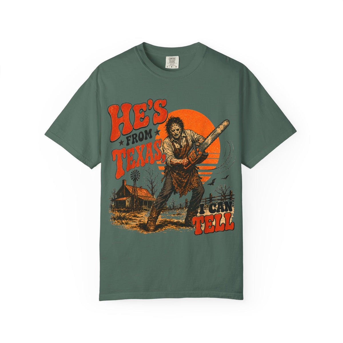 He’s From Texas, I Can Tell | Funny Halloween Horror Graphic T-Shirt