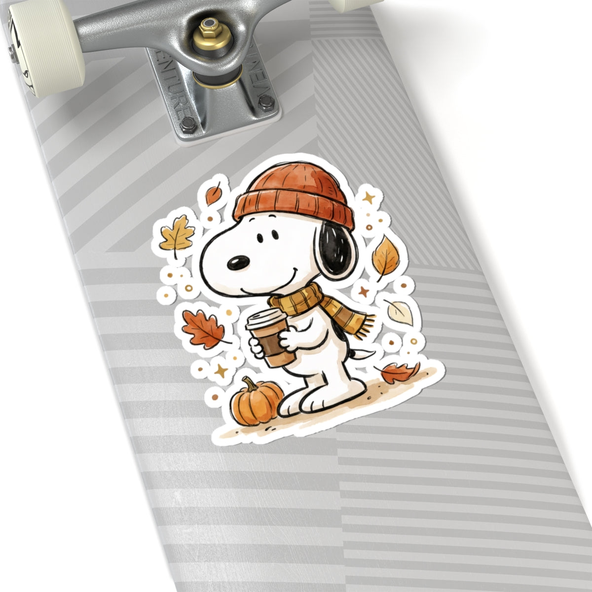Autumn Snoopy Coffee Kiss-Cut Sticker
