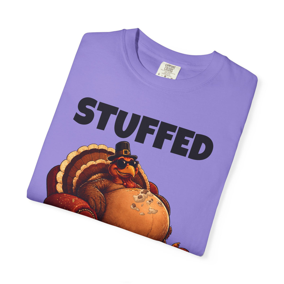 Stuffed & Unbothered Thanksgiving T-Shirt 🦃🍂