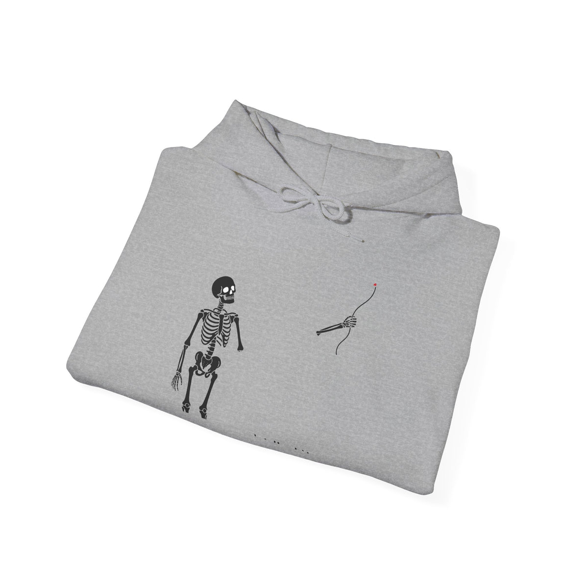 Minimal Skeleton & Snake Graphic Hoodie — Goth Skeleton Pullover