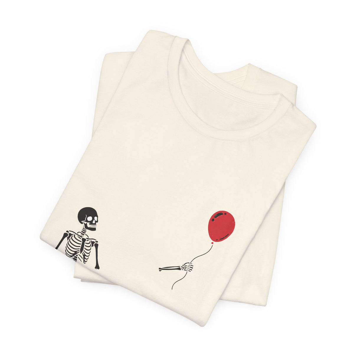 Skeleton and Red Balloon T-Shirt — 'Well, shit...' Funny Goth Graphic Tee