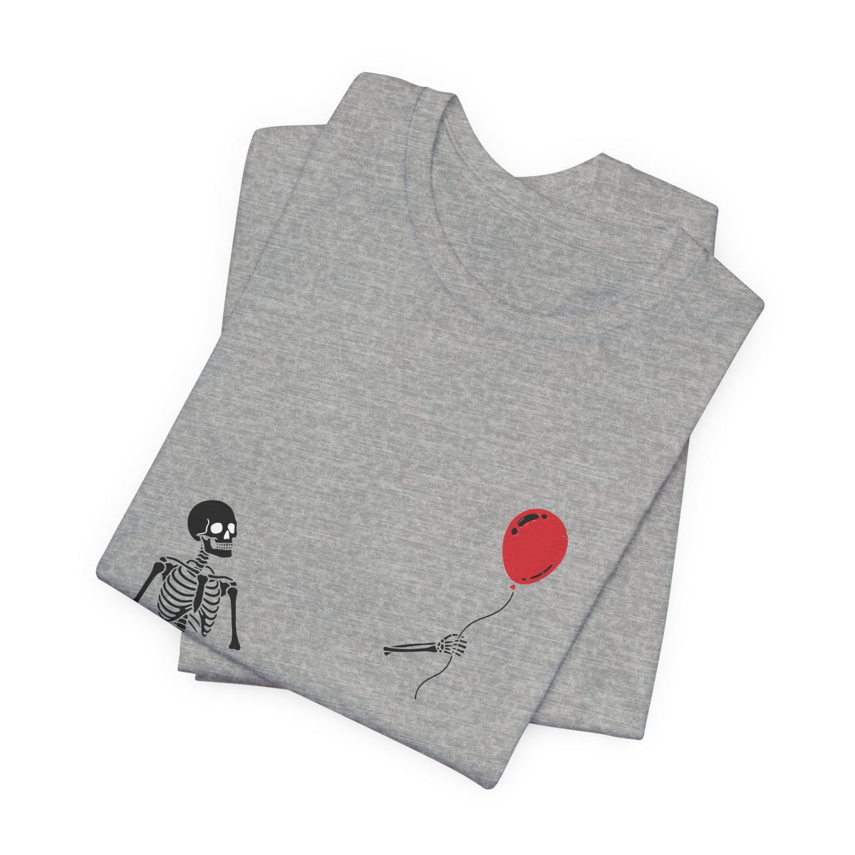 Skeleton and Red Balloon T-Shirt — 'Well, shit...' Funny Goth Graphic Tee