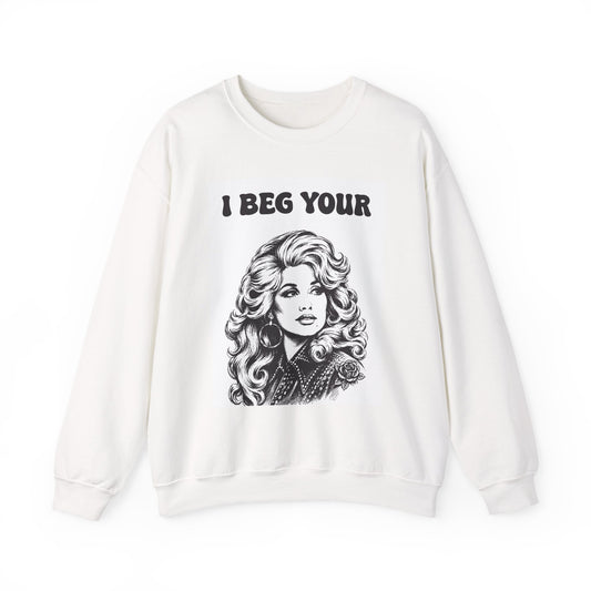 I Beg Your, Sweatshirt | Retro Dolly Portrait, Vintage Glam