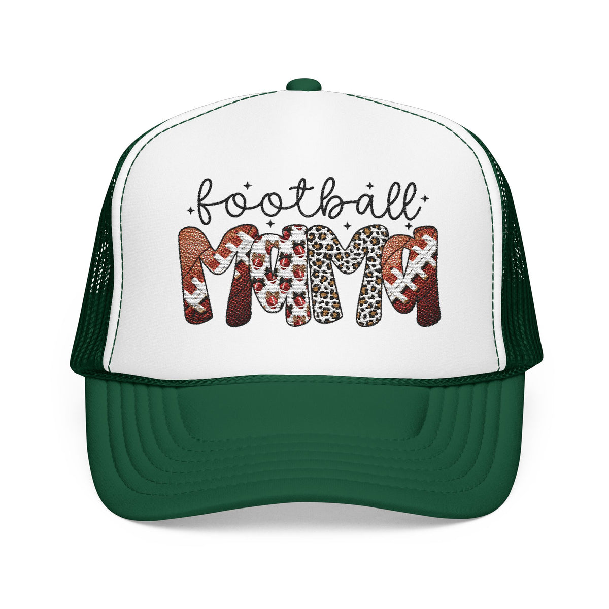 Foam Trucker Hat — Candy Cane Leopard “Merry” Mesh Cap