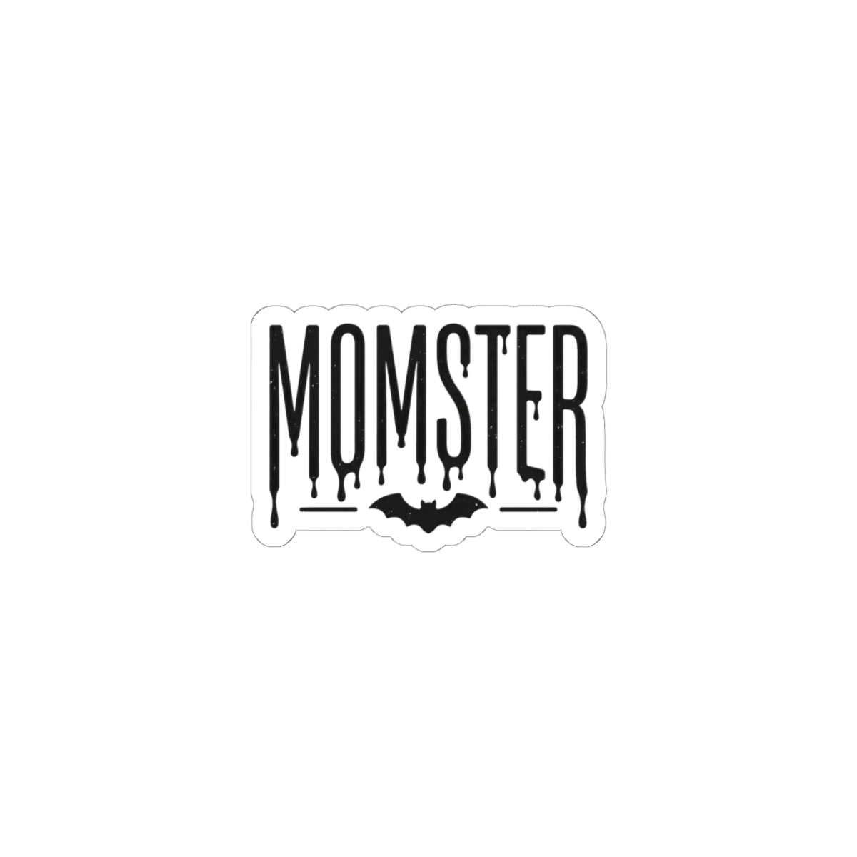 Momster Drip Lettering Kiss-Cut Sticker | Halloween Mom, Bat Graphic