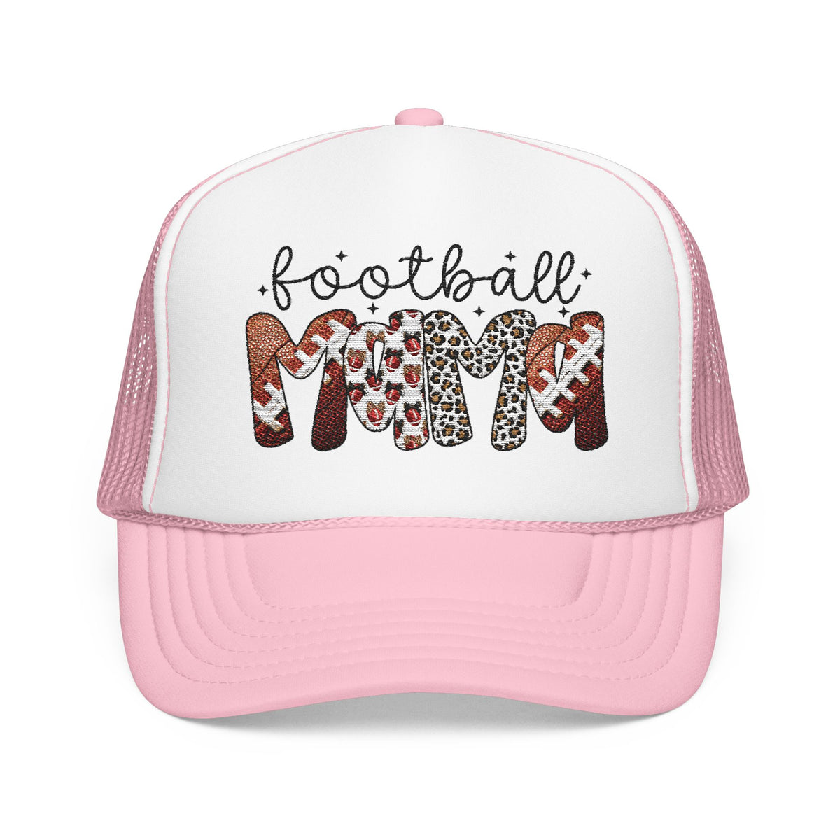 Foam Trucker Hat — Candy Cane Leopard “Merry” Mesh Cap