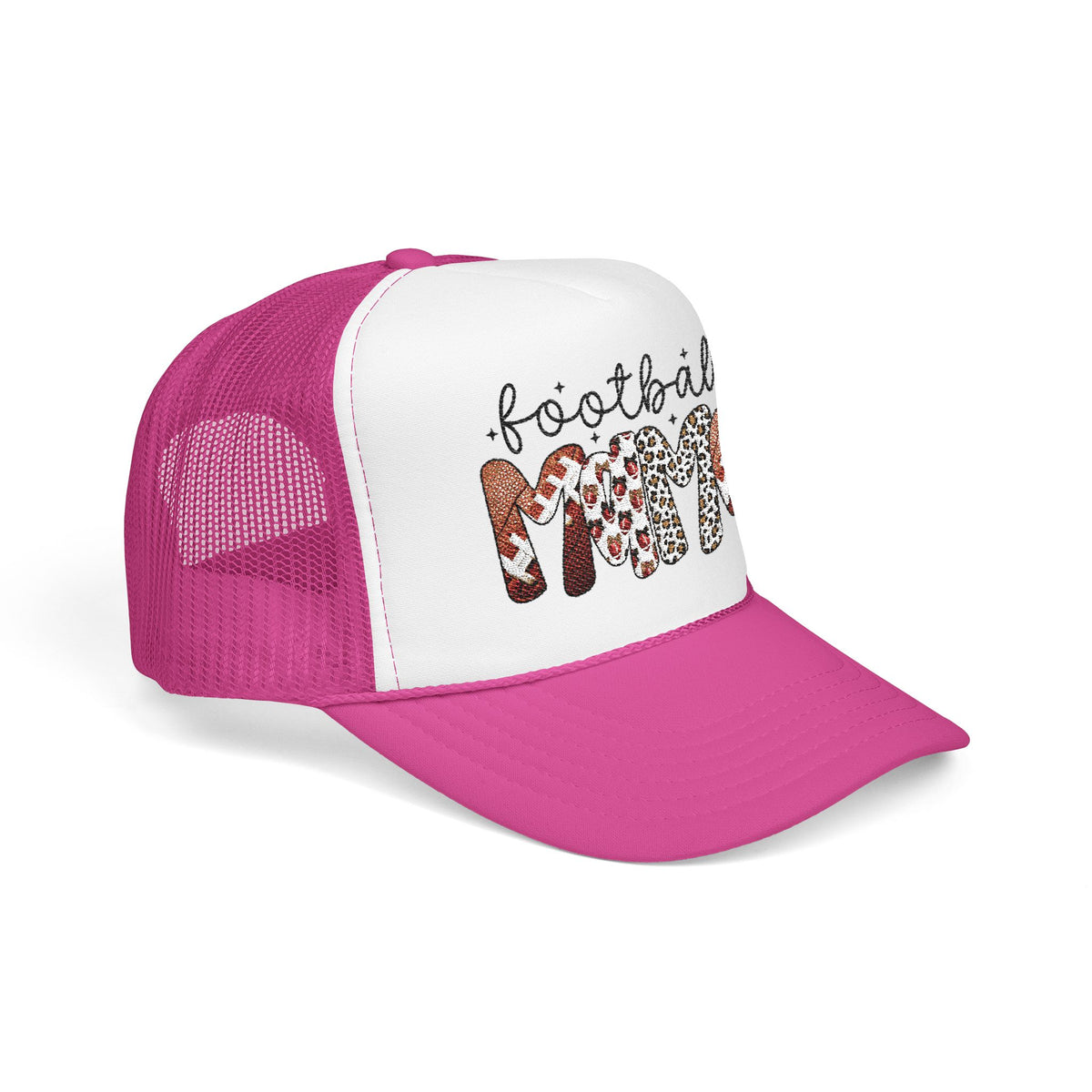 Foam Trucker Hat — Candy Cane Leopard “Merry” Mesh Cap