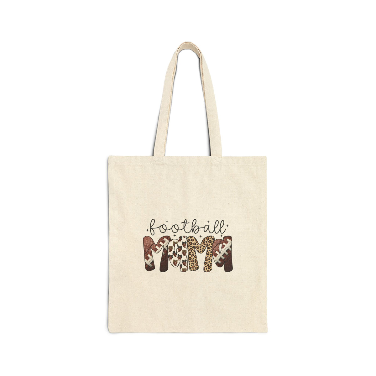 Football Mom Tote Bag | Leopard & Camouflage Lettering