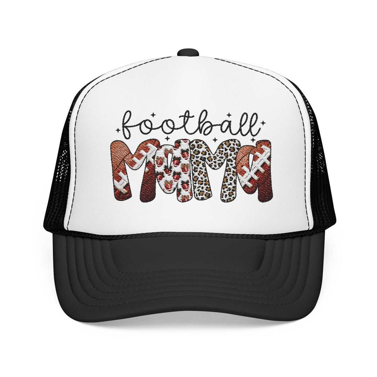 Foam Trucker Hat — Candy Cane Leopard “Merry” Mesh Cap