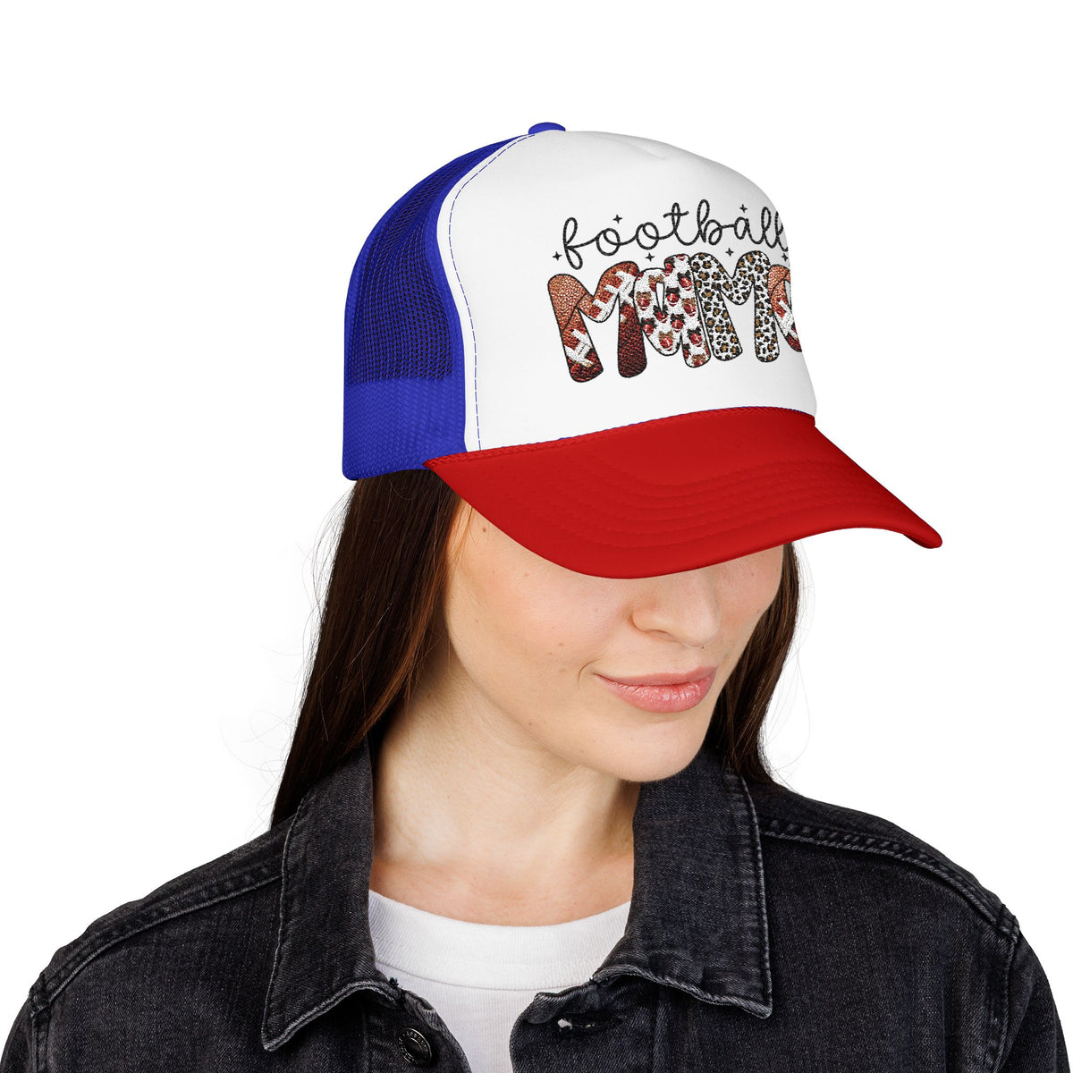 Foam Trucker Hat — Candy Cane Leopard “Merry” Mesh Cap