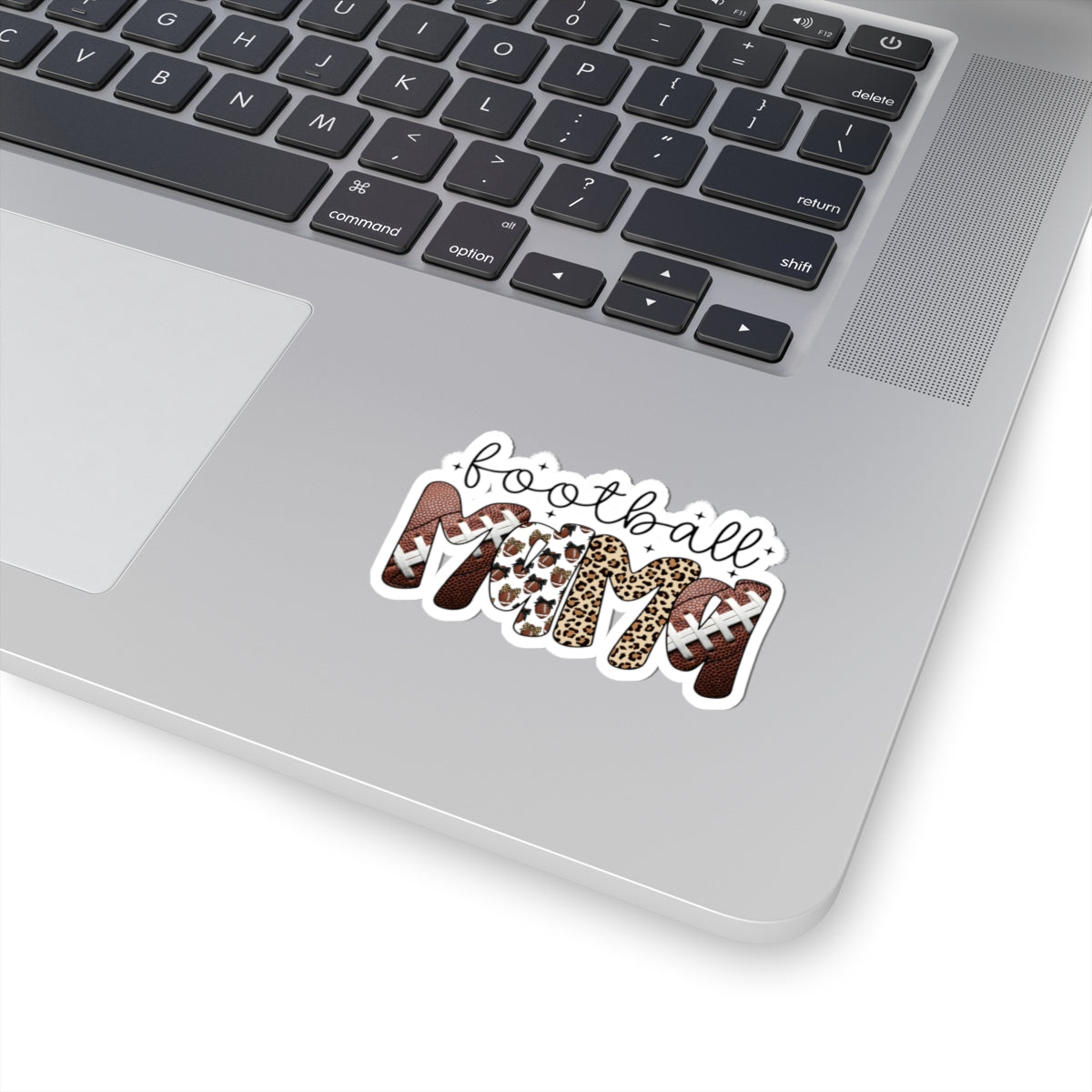 Football Mom Sticker | Leopard & Football Pattern Kiss-Cut Sticker