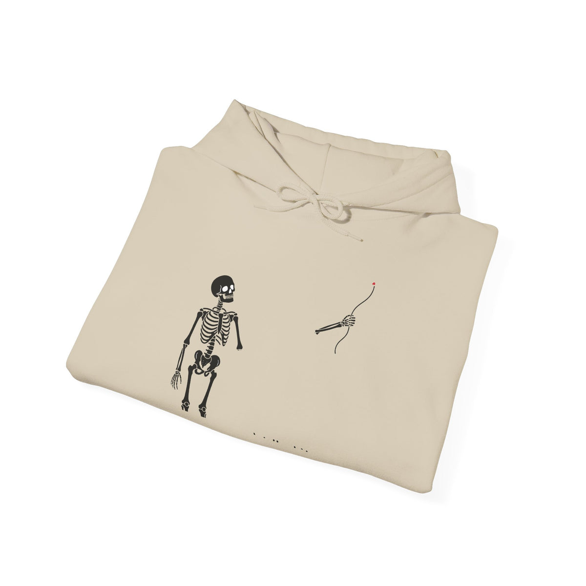 Minimal Skeleton & Snake Graphic Hoodie — Goth Skeleton Pullover