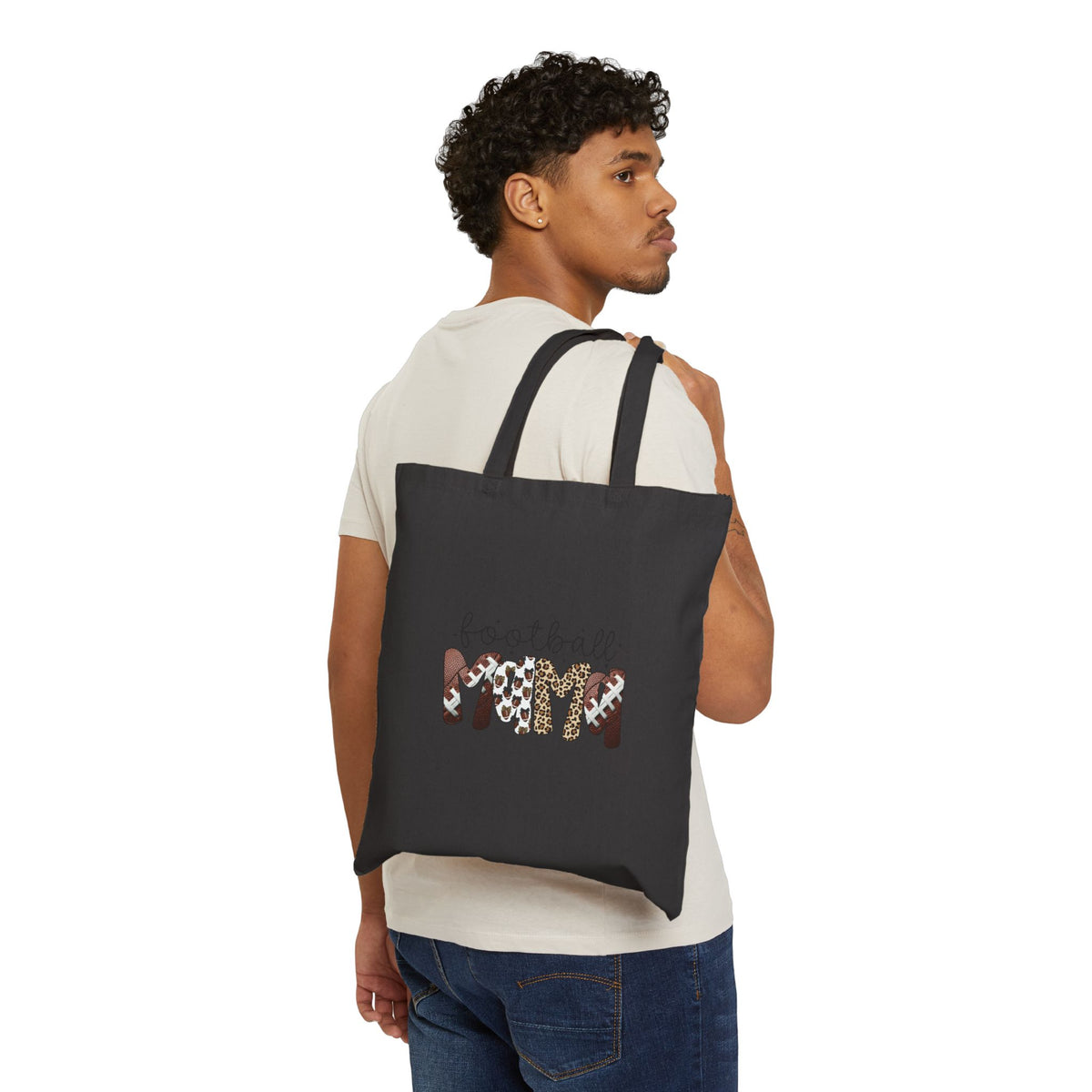 Football Mom Tote Bag | Leopard & Camouflage Lettering