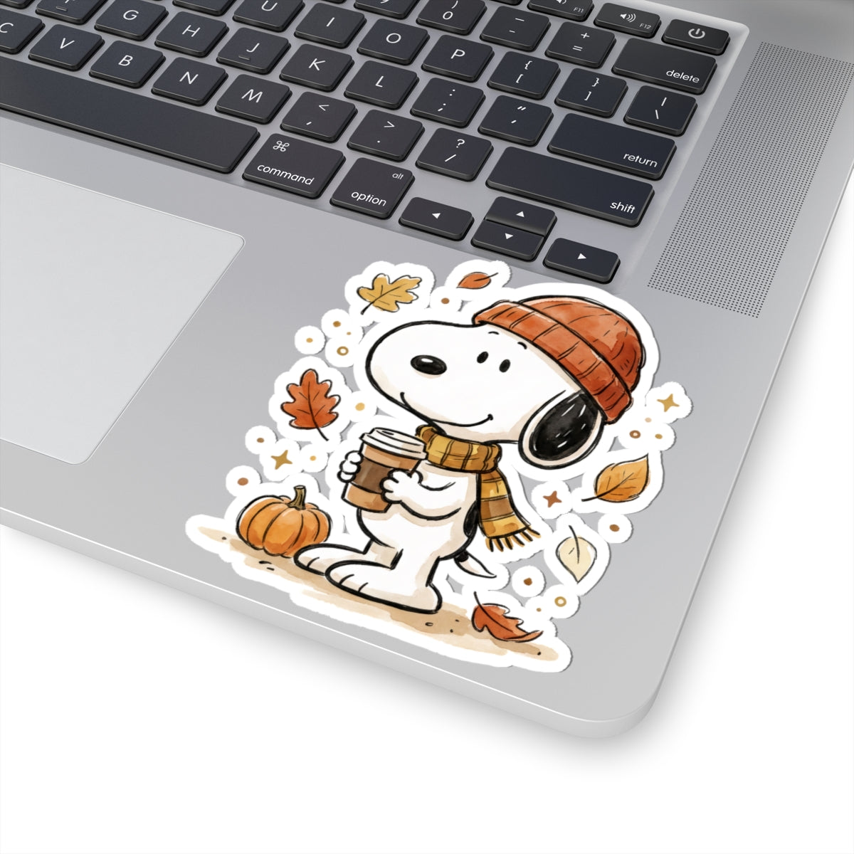 Autumn Snoopy Coffee Kiss-Cut Sticker