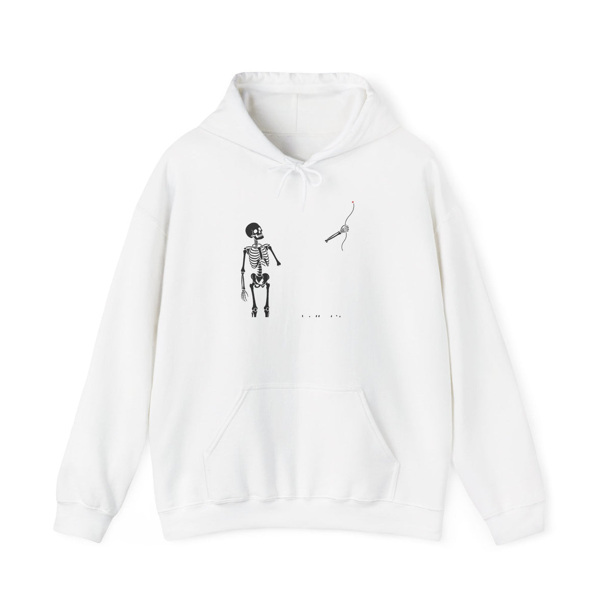 Minimal Skeleton & Snake Graphic Hoodie — Goth Skeleton Pullover