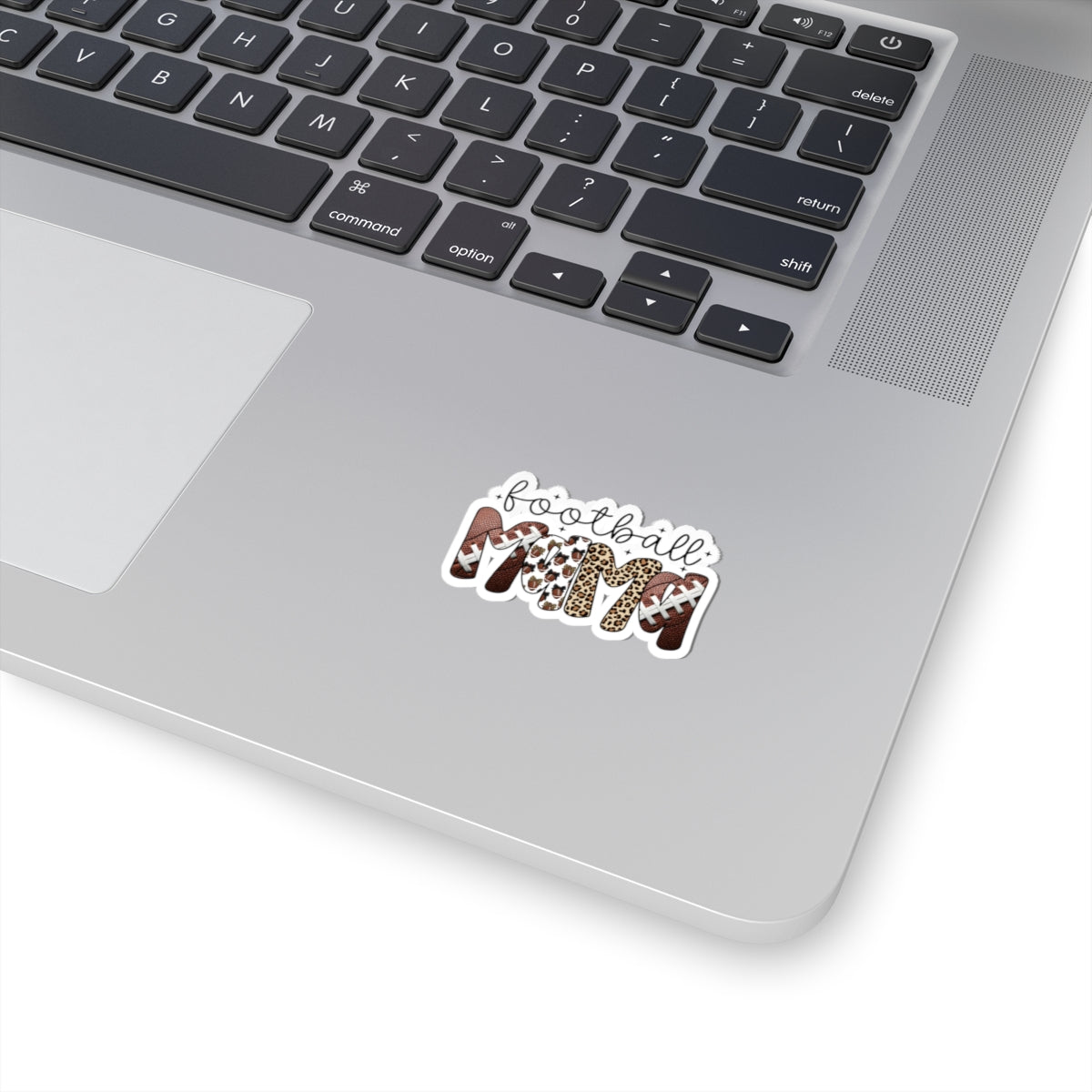 Football Mom Sticker | Leopard & Football Pattern Kiss-Cut Sticker