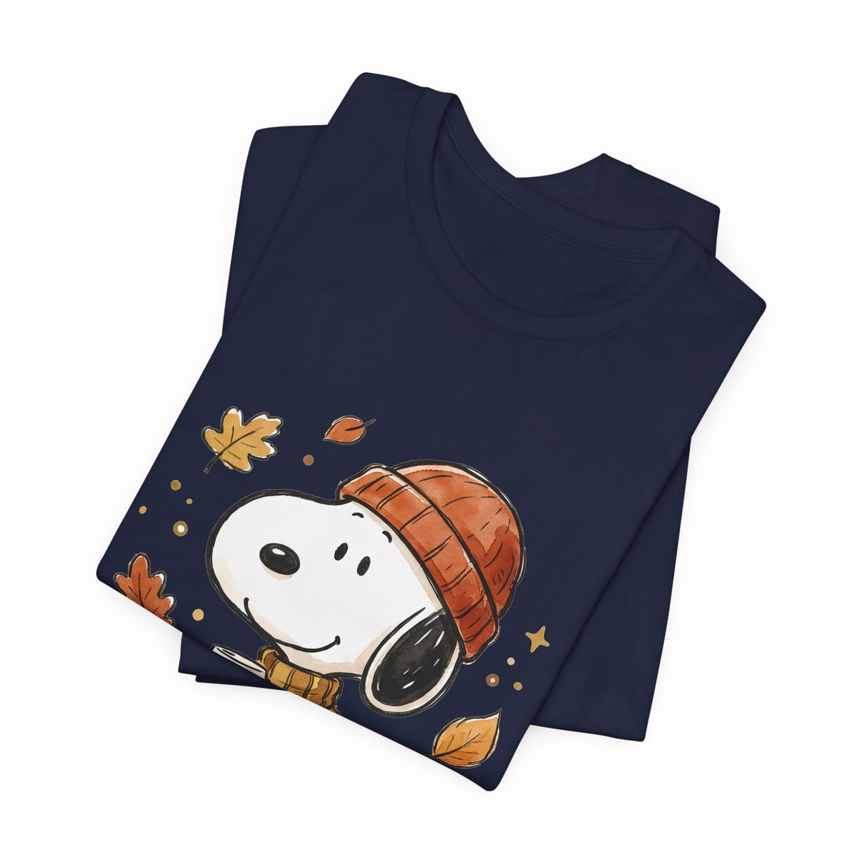 Autumn Puppy Coffee Tee — Cute Fall Cartoon T-Shirt