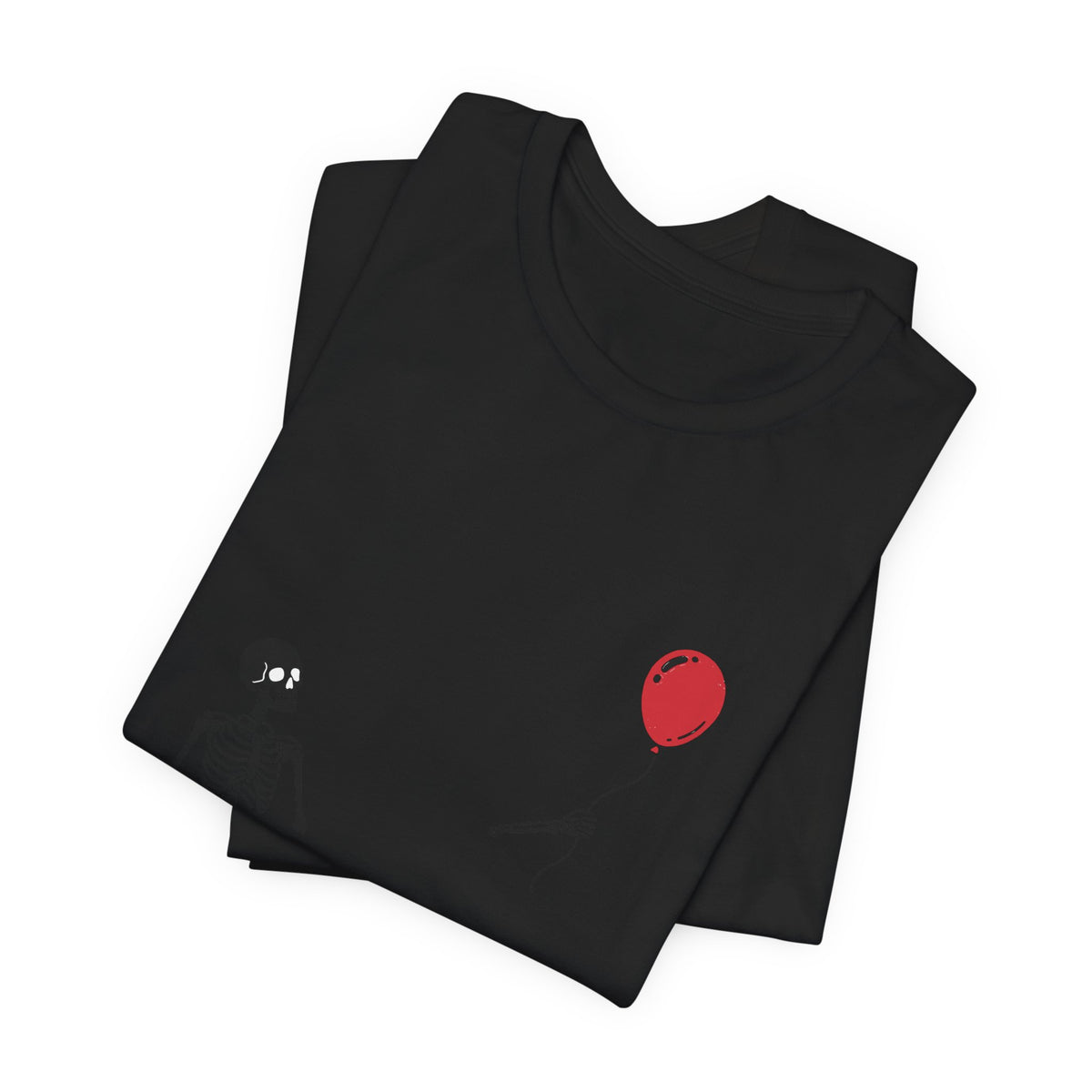 Skeleton and Red Balloon T-Shirt — 'Well, shit...' Funny Goth Graphic Tee