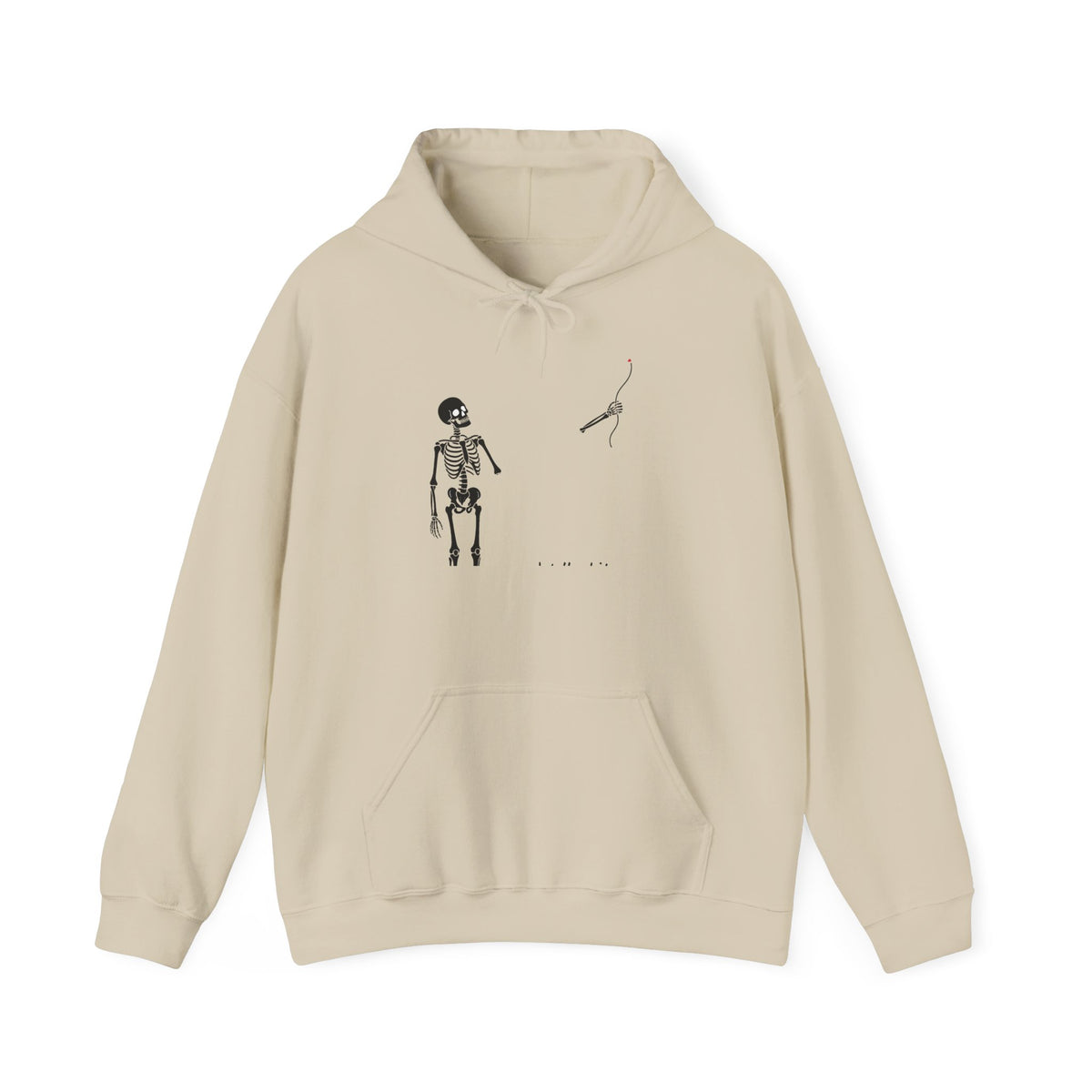 Minimal Skeleton & Snake Graphic Hoodie — Goth Skeleton Pullover