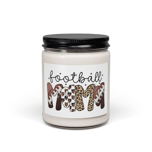 Football Mom Candle | Leopard & Paw Print Footballs Soy Jar Candle