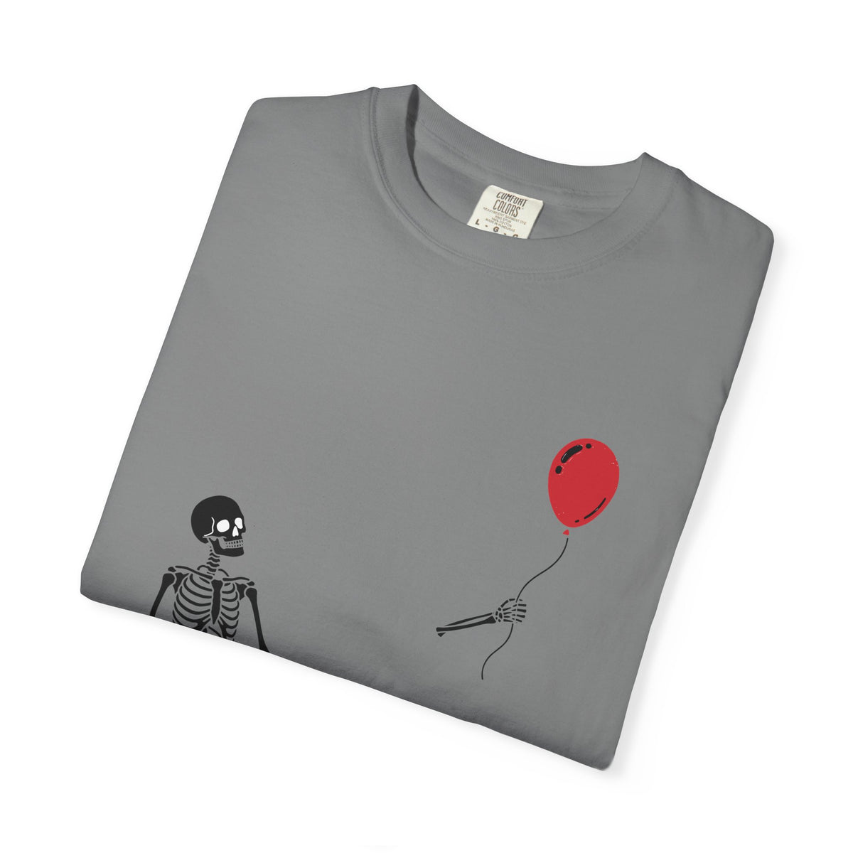 Skeleton Balloon T-Shirt — 'Well, shit…' Humorous Goth Tee