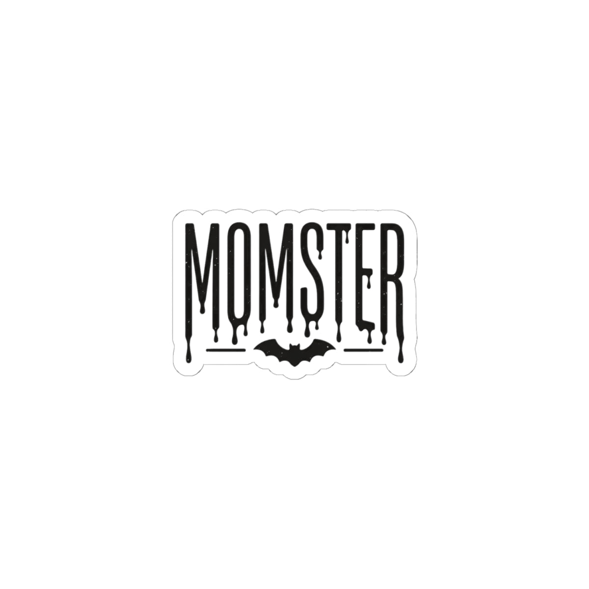 Momster Drip Lettering Kiss-Cut Sticker | Halloween Mom, Bat Graphic