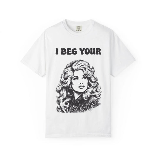I Beg Your, T-Shirt | Retro Glam Woman Portrait, Vintage 70s Illustration