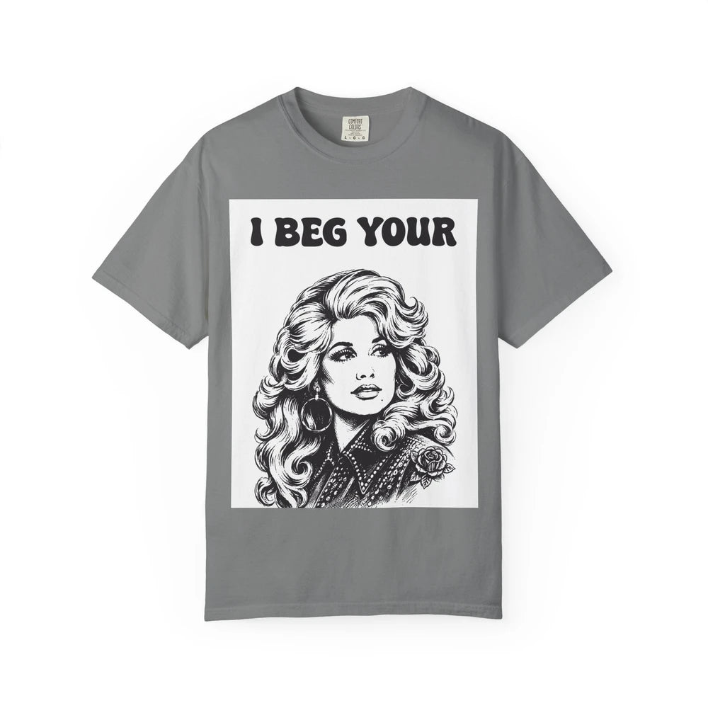 I Beg Your, T-Shirt | Retro Glam Woman Portrait, Vintage 70s Illustration
