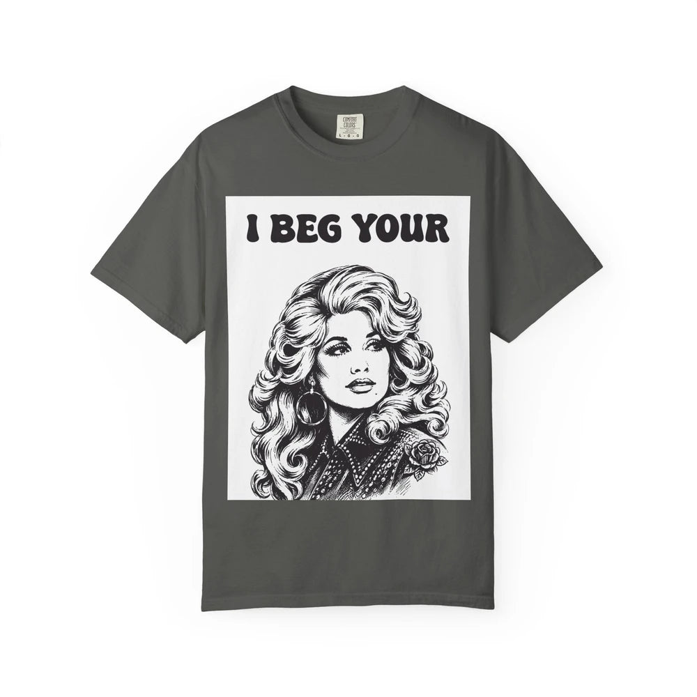 I Beg Your, T-Shirt | Retro Glam Woman Portrait, Vintage 70s Illustration