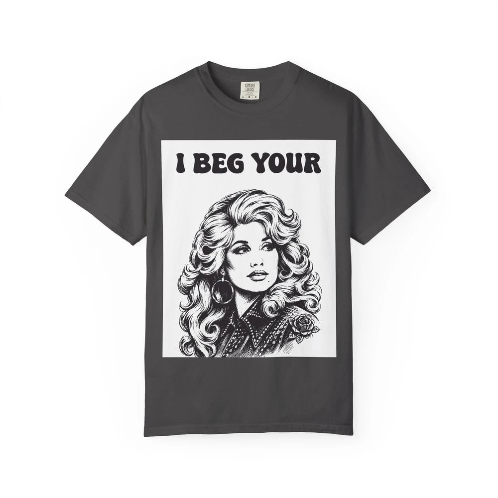 I Beg Your, T-Shirt | Retro Glam Woman Portrait, Vintage 70s Illustration