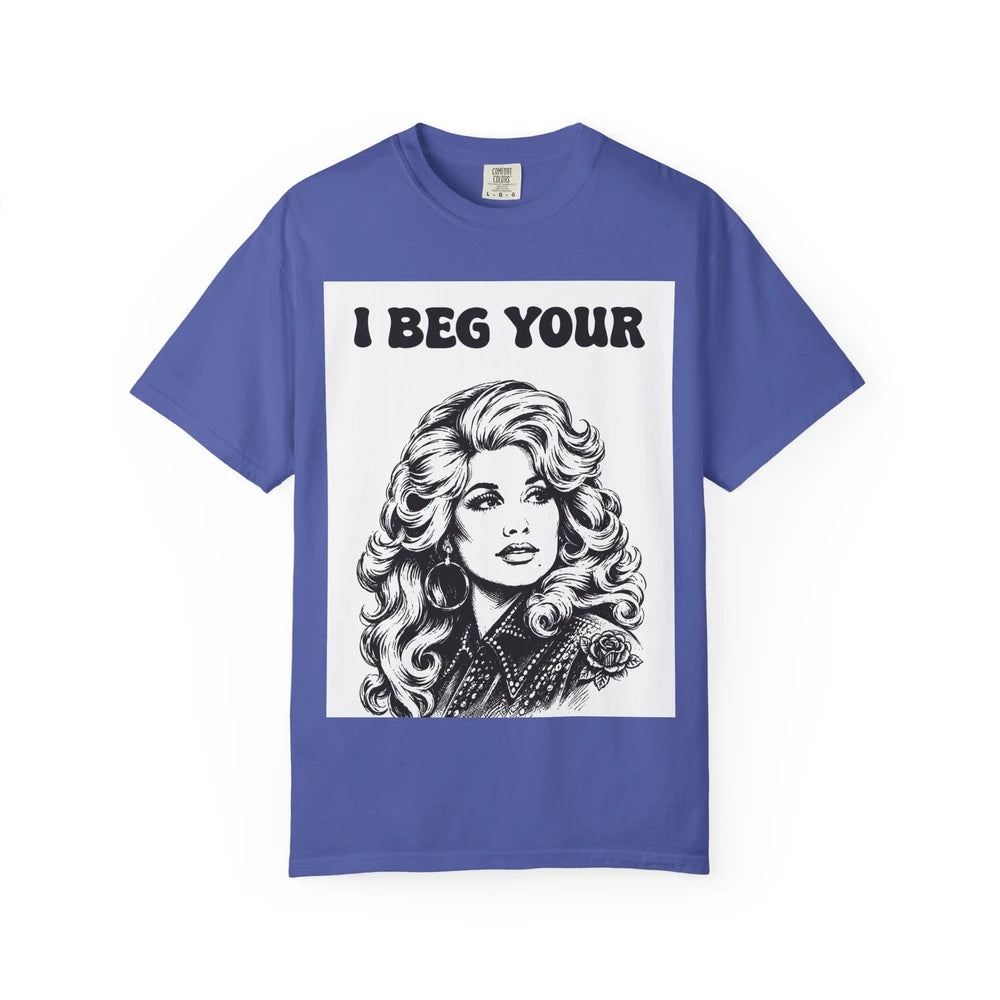I Beg Your, T-Shirt | Retro Glam Woman Portrait, Vintage 70s Illustration