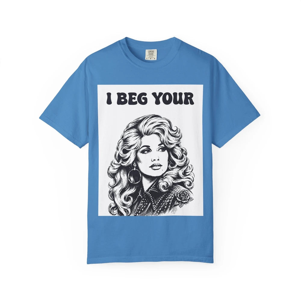 I Beg Your, T-Shirt | Retro Glam Woman Portrait, Vintage 70s Illustration