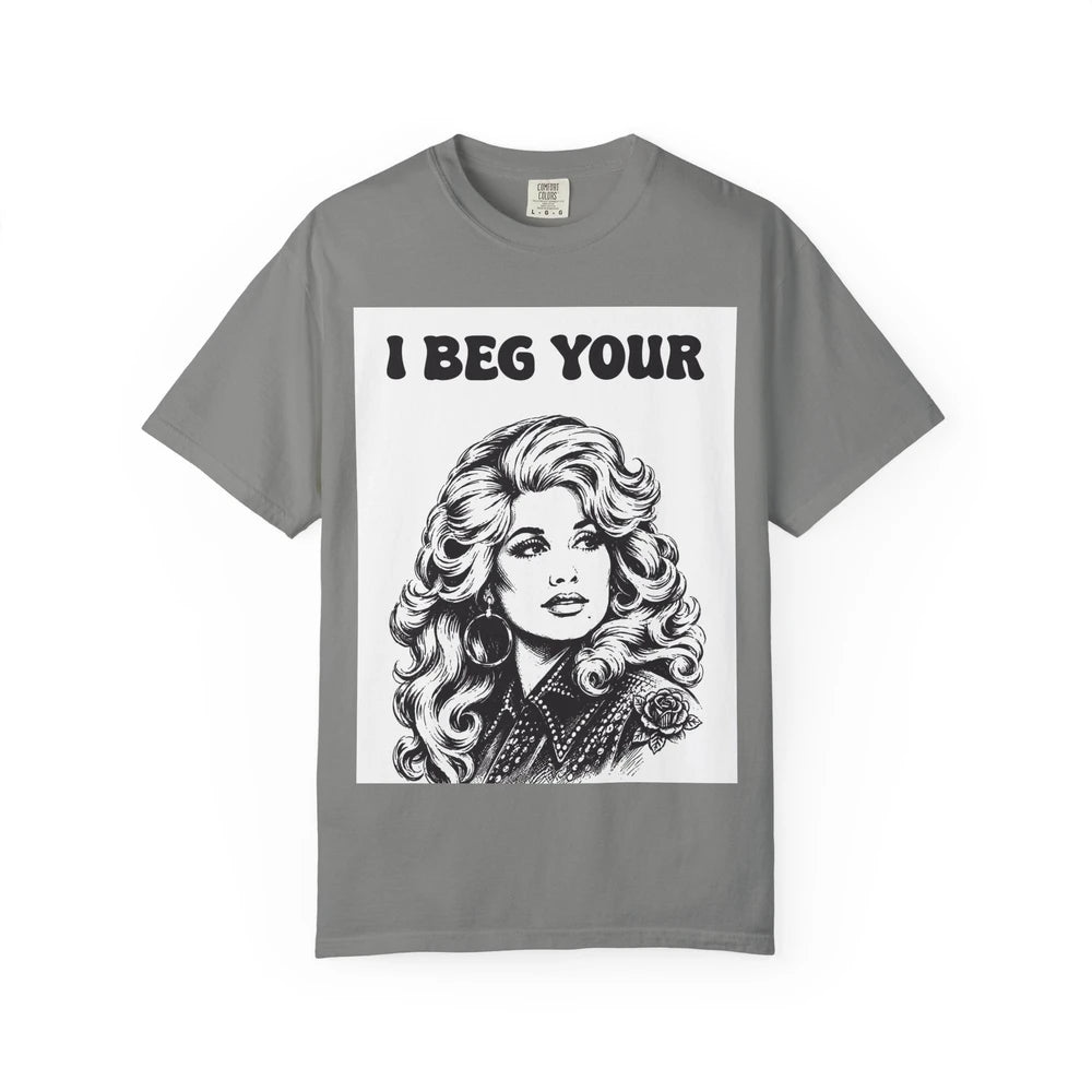 I Beg Your, T-Shirt | Retro Glam Woman Portrait, Vintage 70s Illustration