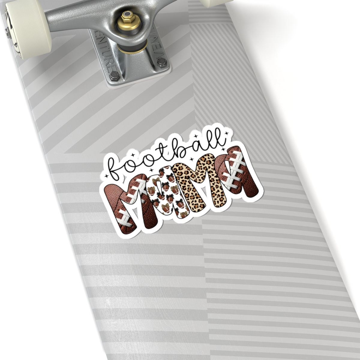 Football Mom Sticker | Leopard & Football Pattern Kiss-Cut Sticker