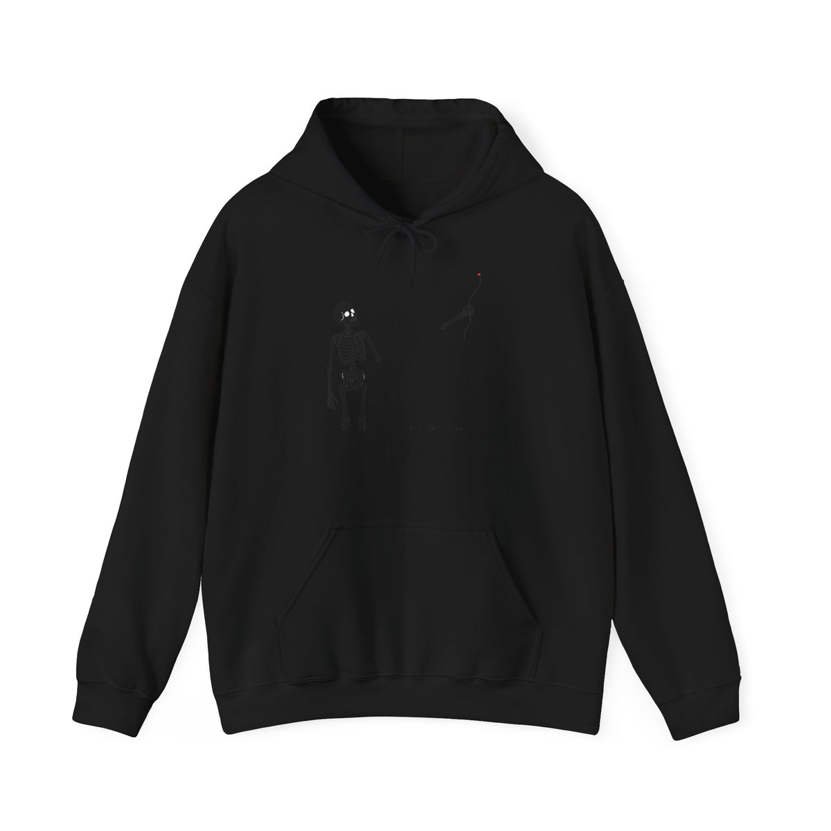 Minimal Skeleton & Snake Graphic Hoodie — Goth Skeleton Pullover