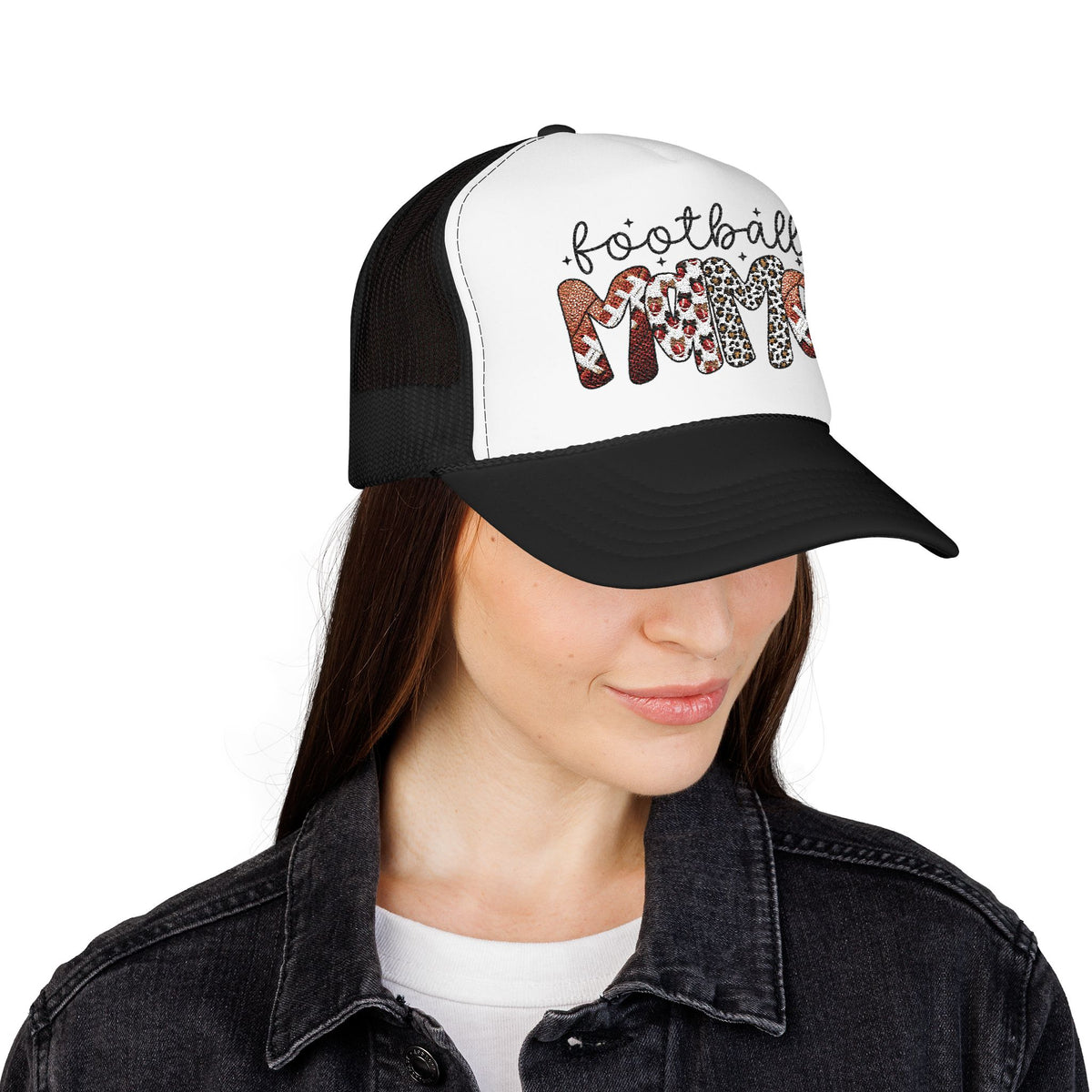 Foam Trucker Hat — Candy Cane Leopard “Merry” Mesh Cap