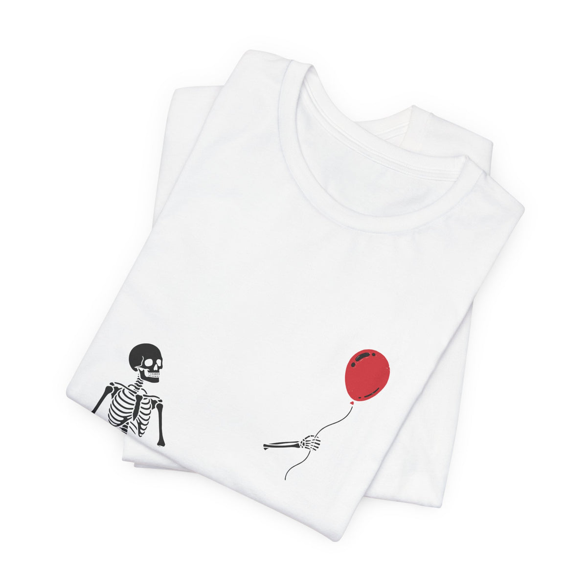 Skeleton and Red Balloon T-Shirt — 'Well, shit...' Funny Goth Graphic Tee