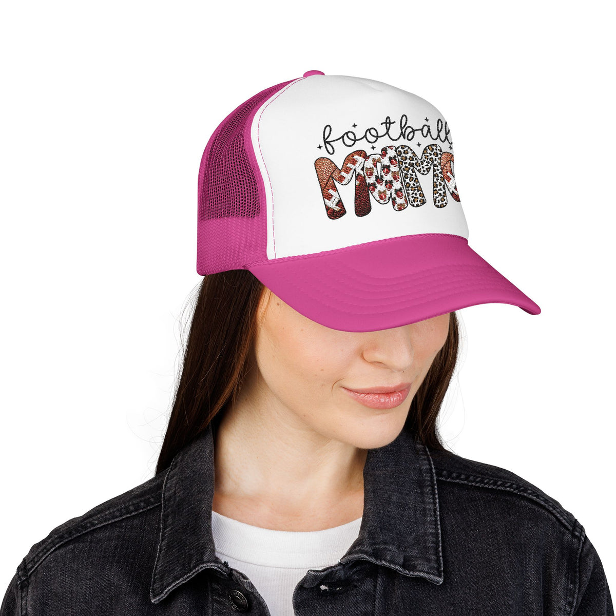 Foam Trucker Hat — Candy Cane Leopard “Merry” Mesh Cap