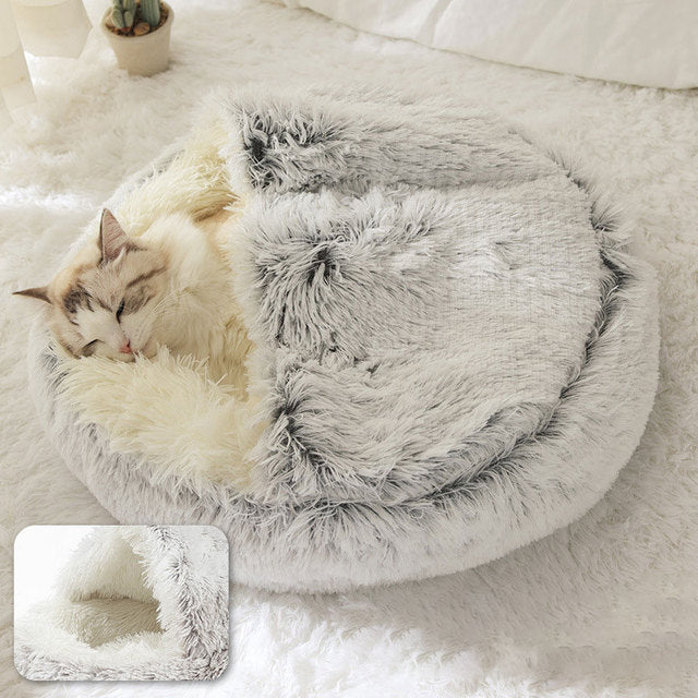 Cozy Plush 2-in-1 Pet Bed — Calming Donut Bed for Dogs & Cats