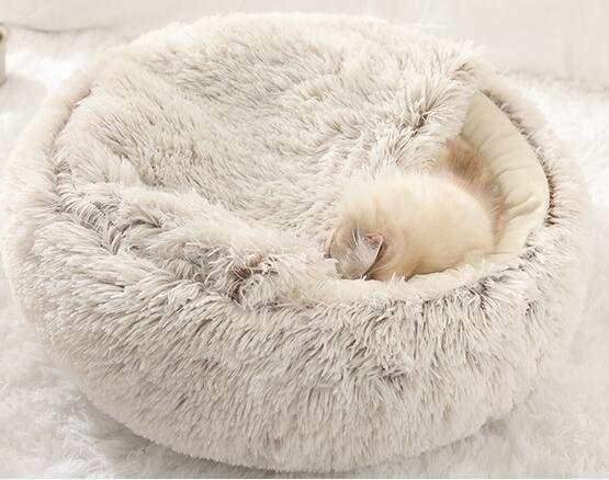 Cozy Plush 2-in-1 Pet Bed — Calming Donut Bed for Dogs & Cats