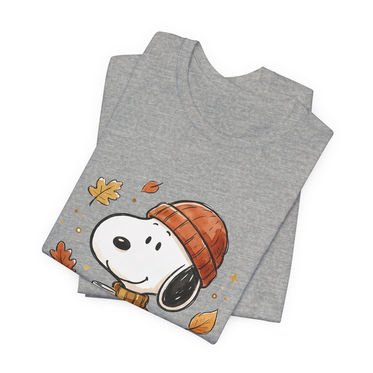 Autumn Puppy Coffee Tee — Cute Fall Cartoon T-Shirt