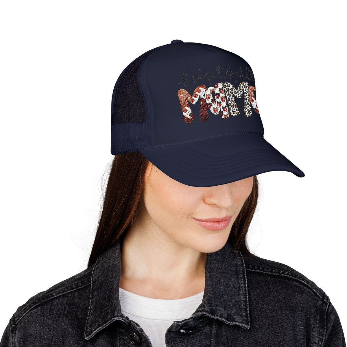 Foam Trucker Hat — Candy Cane Leopard “Merry” Mesh Cap