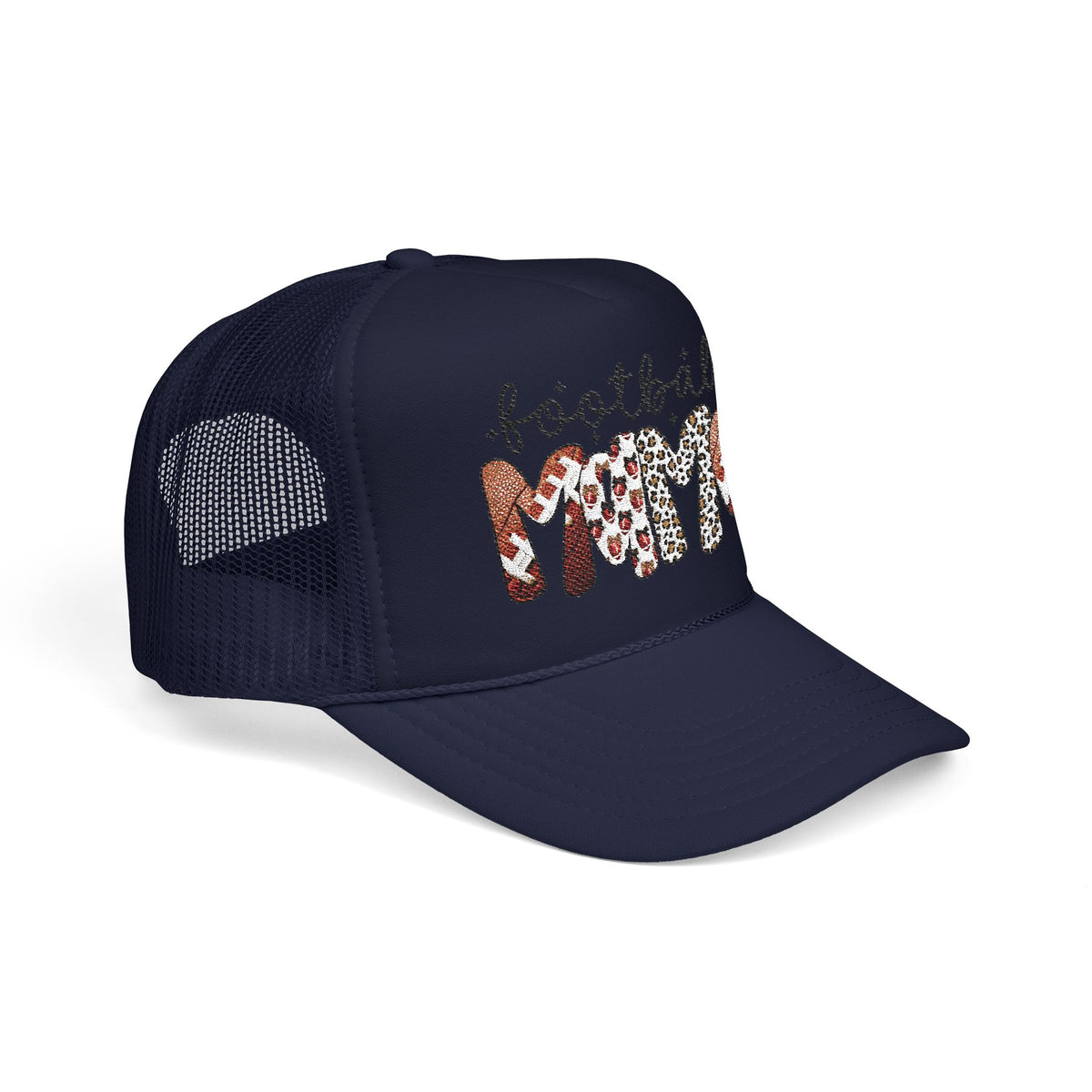 Foam Trucker Hat — Candy Cane Leopard “Merry” Mesh Cap