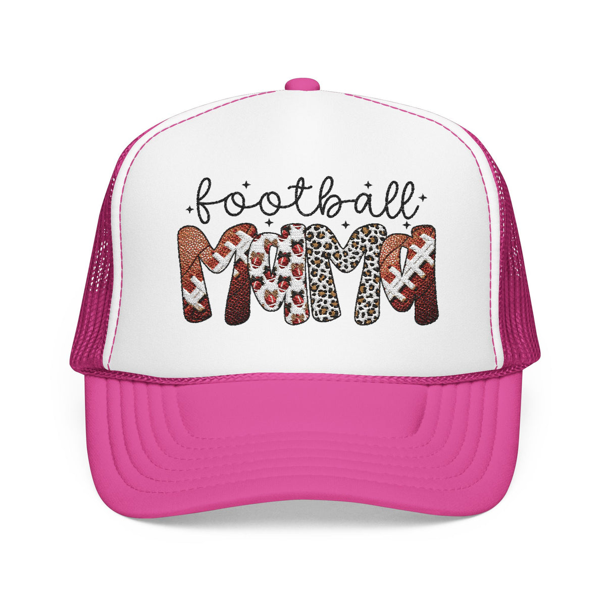 Foam Trucker Hat — Candy Cane Leopard “Merry” Mesh Cap