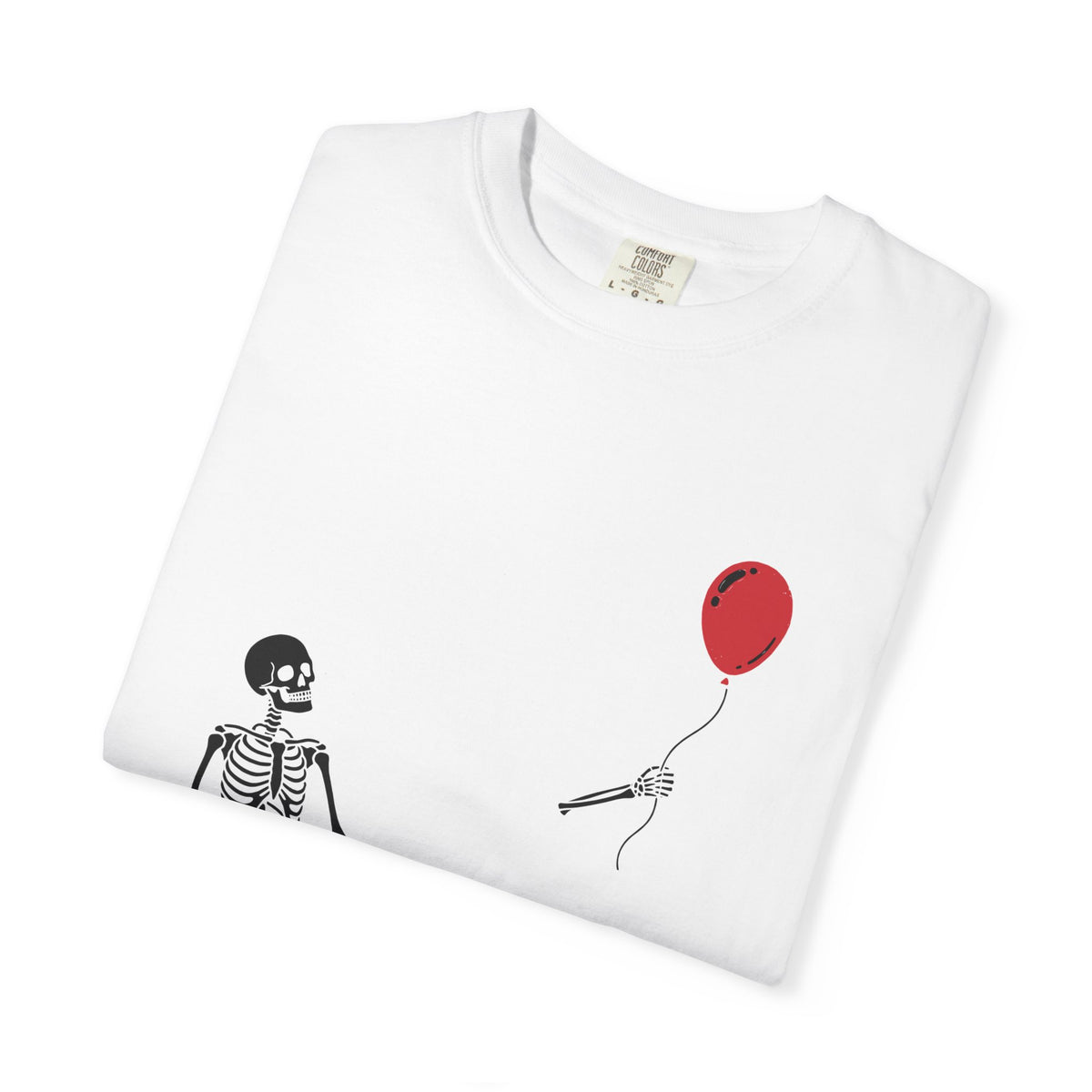 Skeleton Balloon T-Shirt — 'Well, shit…' Humorous Goth Tee