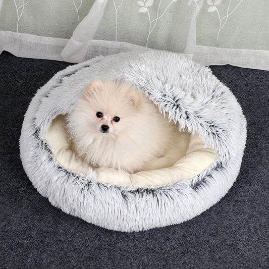 Cozy Plush 2-in-1 Pet Bed — Calming Donut Bed for Dogs & Cats