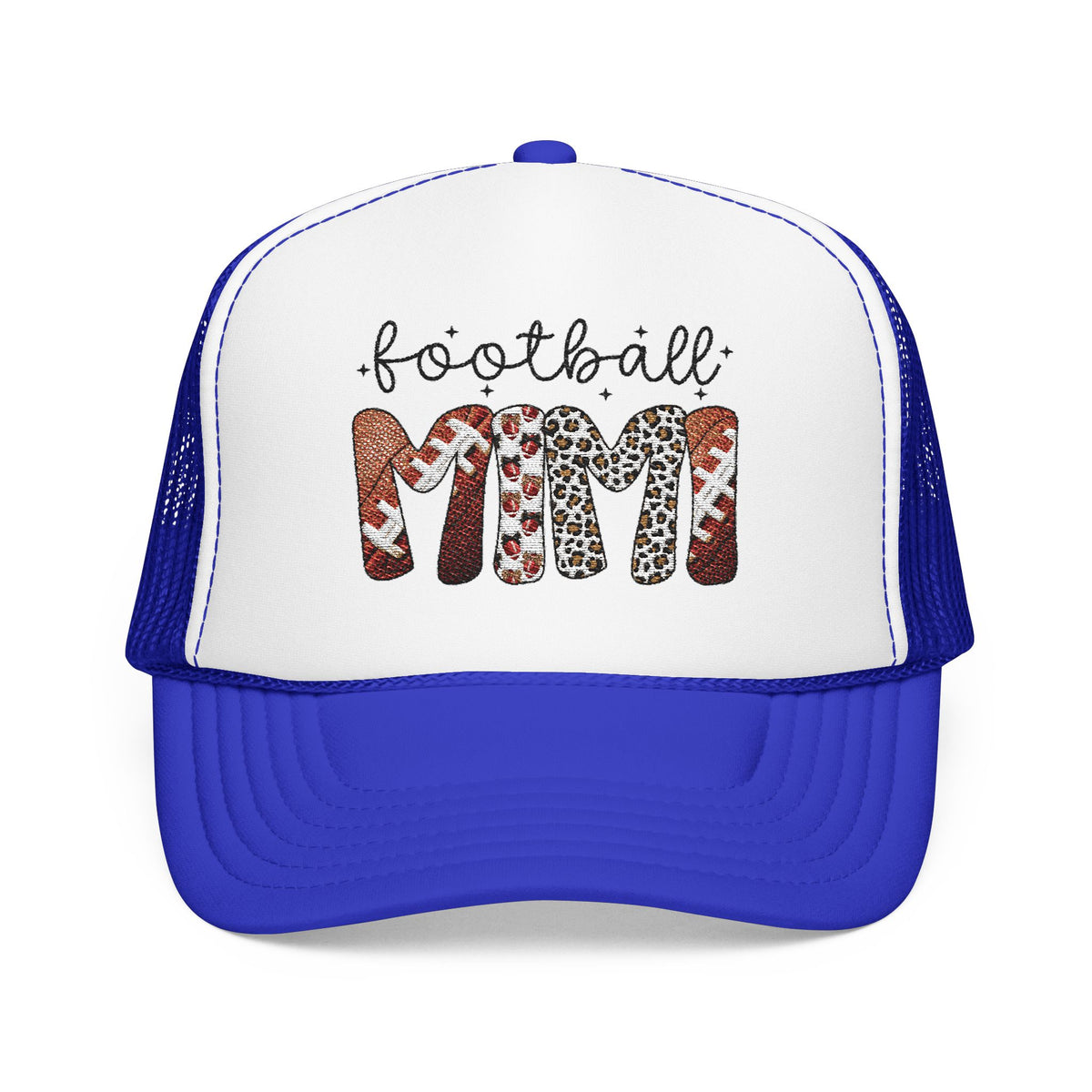 Football Mom Trucker Hat – Leopard & Glitter Game Day Foam Cap