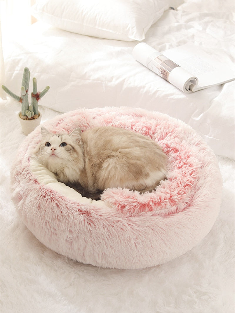 Cozy Plush 2-in-1 Pet Bed — Calming Donut Bed for Dogs & Cats