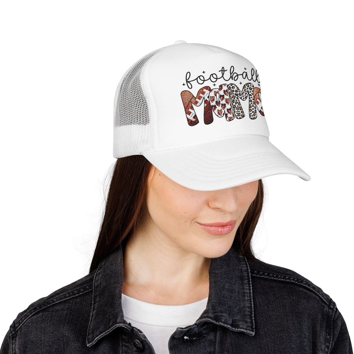 Foam Trucker Hat — Candy Cane Leopard “Merry” Mesh Cap